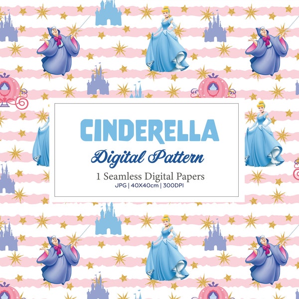 Cinderella Seamless Pattern - Etsy