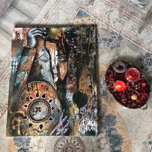 Persian Artwork Acrylic & Oil Hand Painting Textured Canvas Abstract Design Wall Hanging Art Home Decoration 3D Effect Grey Bronze Canvas