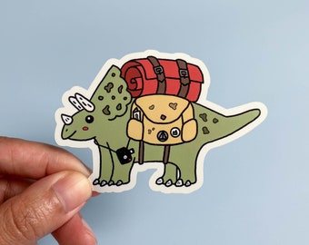 Triceratops-sticker | Dinosaurus | Schattige dierensticker | Vinylsticker | Gestanst | Waterbestendig | Waterflessticker | Laptopsticker