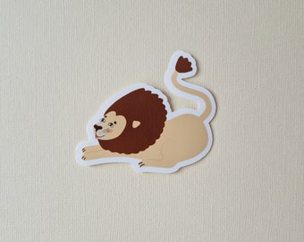 Playing lion sticker | Cute animal sticker | Vinyl sticker | Die cut | Water resistant