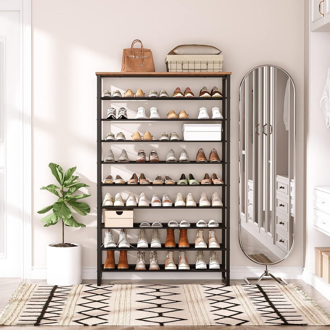 10tier Shoe Rack Tall Shoe Shelf Shoe Organizer Rack Etsy UK