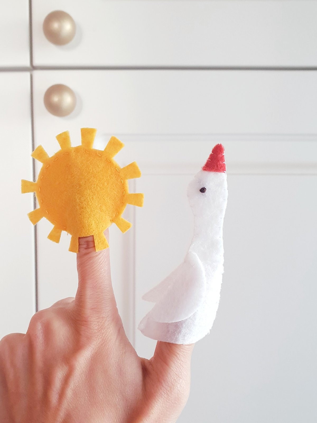 Original Spring Puppet Felt Finger Puppets Set, Handmade Montessori Toys, Spring Puppet ...