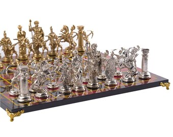 Schachbrett DAME Schach Schachfiguren chess Schachspiel HOLZ 54   cm NEU 