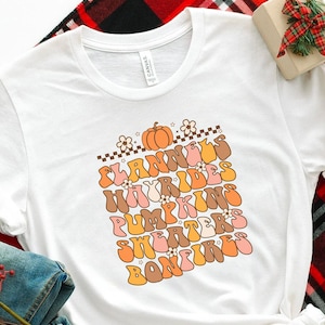 Retro Fall Shirt: Flannels, Hayrides, Pumpkins, Bonfires