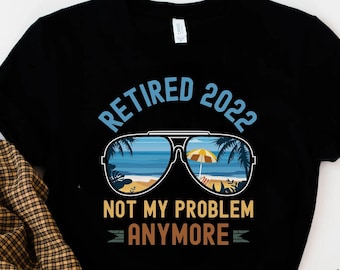Grappig pensioen-T-shirt: gepensioneerd 2023, niet meer mijn probleem