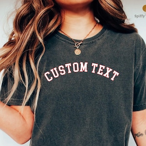 Créez votre propre chemise, chemise aux couleurs confortables, chemise avec texte personnalisé, cadeau pour une amie, cadeau de Noël pour elle, chemise adulte personnalisée, chemise personnalisée