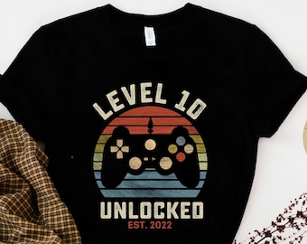 Level 10 Unlocked Gamer Birthday Shirt