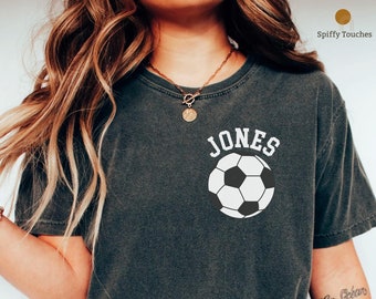Comfort Colors Personalized Soccer Ball T-Shirt, Soccer Team Shirt
