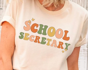 Chemise de secrétaire d'école, cadeaux de chemise de jour de secrétaires, cadeau de secrétaire pour des femmes, tshirt de personnel scolaire, t-shirts de chemise d'administrateur d'école