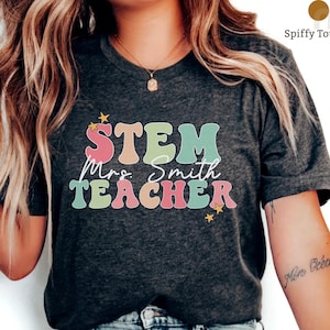Stem Teacher Retro Shirt, Math Teacher Shirt, Science Teacher Shirt, Back to School Shirt, End of School Shirt, Custom Stem Teacher Gift