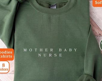Sudadera para enfermeras de maternidad, regalo para enfermeras de posparto, sudadera de cuello redondo para la unidad de maternidad, jersey para enfermeras obstétricas, regalo para recién graduadas, sudadera de cuello redondo para el cuidado de la pareja en el posparto.