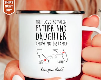 Father's Day Coffee Mug: Two States, Dad Gift from Daughter