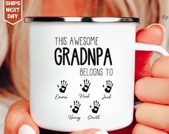 Grandpa Mug, Personalized Grandpa Cup, Custom Grandpa Gifts from Grandkids Names Grandchildren, Grandfather Birthday Fathers Day Gift
