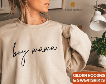 Personalized Boy Mama Sweatshirt, Mama Hoodie, Mothers Day, Gift for Mom, Mama Sweatshirt, Mom Crewneck, Gift for Her, Birthday Gift for Mom