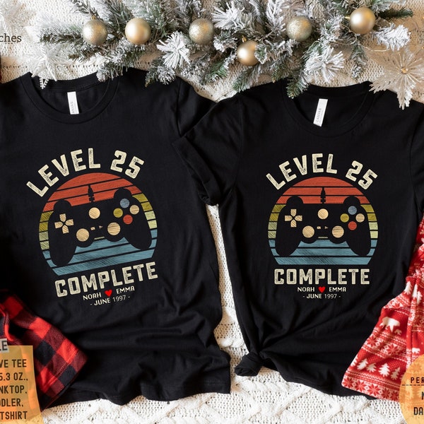 25th Anniversary Gift, Personalization Level 25 Complete Shirt, 25 Year Anniversary Gift For Husband Wife, 25 Wedding Anniversary Shirt, 6XL