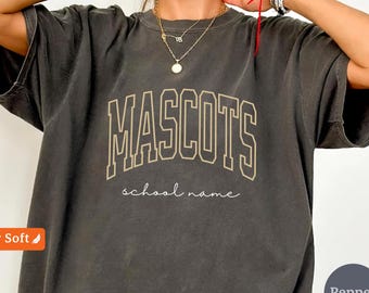 Custom Mascot Shirt, School Spirit Tee, Personalized Comfort Colors® Teacher Shirt, Custom Back To School Team Name T-Shirt, Game Day Shirt