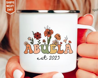 Mug Abuela, cadeau floral grand-mère, Dia De Las Madres, tasse à café Abuela, cadeau Abuela, cadeau de Noël pour la fête des mères de grand-mère, cadeau Abuela
