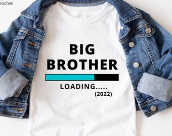 Storebror laddar 2026 småbarns-T-shirt | Babymeddelande-T-shirt för syskon, Storebror-present, graviditetsavslöjande, småbror-T-shirt