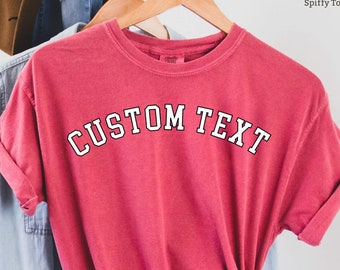 Benutzerdefinierte Komfort Farben T-Shirt: Personalisierter Text, Junggesellinnenabschied, Erwachsenengrößen