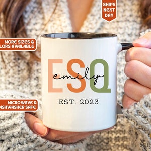Esquire Est Mug Personalized, Esquire Gifts, Esquire Est Coffee Mug, Esquire Gifts For Women, Future Lawyer Gift, Future Lawyer Mug