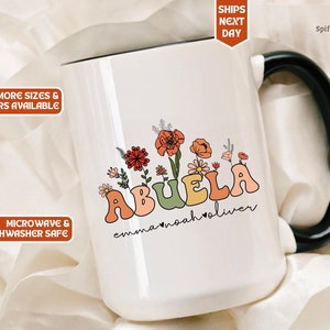 Taza de abuela personalizada, regalo para abuela, regalo para el día de la madre, taza de abuela personalizada, regalo para el día de la madre de los nietos, taza de abuela