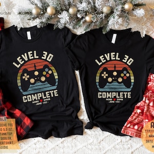 Cadeau 30e anniversaire, personnalisation niveau 30 sweat-shirt complet, cadeau 30 ans d&#39;anniversaire pour mari et femme, chemise 30 ans, 5XL