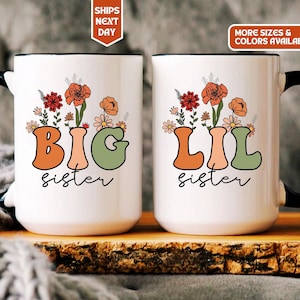 Große Schwester kleine Schwester Wildblumen Tassen Set