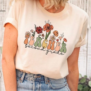 Wildflowers Second Grade Teacher Shirt, Teacher Team Shirts, 2nd Grade Teacher Shirt, Elementary Tee, 2nd Grade T-Shirt, Second Grade TShirt