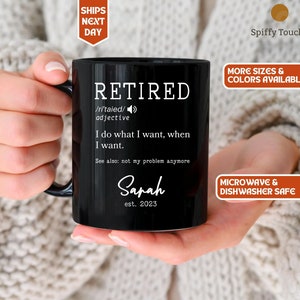 Retirement Gifts For Women, Personalized Retired Definition Coffee Mug, Retirement Definition Coffee Mug Cup, Retirement Mug, Retirement Cup