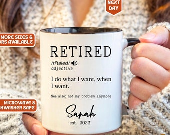 Funny Retirement Definition Mug: Personalized Coffee Cup Gift