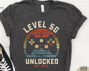 50th Birthday T Shirt, 50th Birthday Gift For Women, 50th Birthday Shirt Men,Vintage Retro 1972 Shirt,50th Birthday Gamer Shirt, Gaming Gift