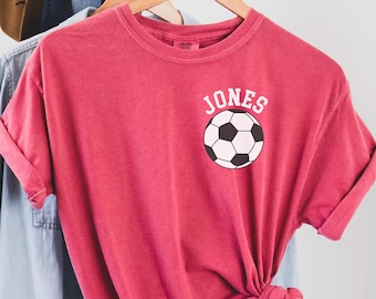 Comfort Colors Personalized Soccer Ball Shirt, Soccer Team Shirt,Personalized Soccer Shirt,Customized Soccer Shirt,Personalized Soccer Shirt