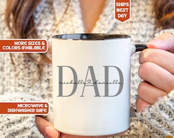 New Dad Gift, Personalized Name Mug for First Time Daddy Papa Father's Day