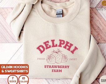 Delphi Strawberry Farms Sweatshirt Hoodie T Shirt, Graphic Tee, Percy Jackson the Olympians Shirt, Bookish shirt, Book lover Shirt bookworm
