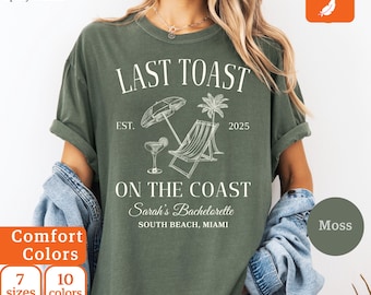 Custom Bachelorette Comfort Colors Shirt, Bridal Party Beach Trip Tee