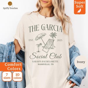 Custom Social Club Beach Bachelorette Shirts, Beach Bride Shirt Comfort Colors, Matching Coastal Bridal Shower Shirts, Bach Club Shirts