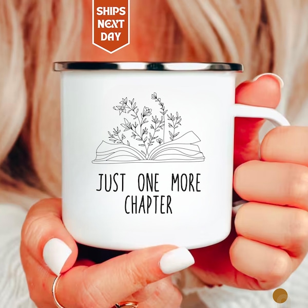 Book Lover Gift, Just One More Chapter, Book Club Gifts, Book Lovers Mug, Floral Book Mug, Book Club Gift Ideas, Book Lovers Valentines Gift