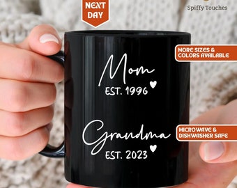Promoted to Grandma Mug, New Grandmother Gift, Mom to Grandma, Custom Pregnancy Announcement, Grandma Coffee Cup, Nanna, Mimi, Nanna Gift