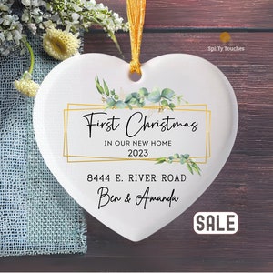 Personalised First Christmas in our New Home Bauble | Ceramic Xmas Tree Decoration | Couple Christmas Keepsake | First Christmas New Home