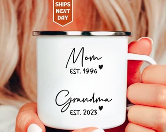 Taza "Ascendida a abuela", Regalo para anunciar el embarazo, Regalo para mamá que acaba de ser abuela, Taza de café para futura abuela, De mamá a abuela, Taza personalizada para abuela
