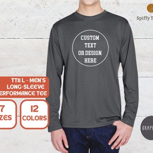 Mens Performance Long-Sleeve Tee Team 365, Custom Performance Shirt, Moisture Wicking,  TT11L Long Sleeve Moisture Absorbing Performance Tee