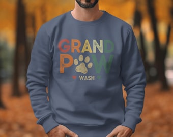 Sweatshirt opa wassen, comfortabele kleuren, hondenpootafdruk, grootvader, cadeau hondenliefhebber, beste opa ooit, grootouder hond, grootouder huisdieren