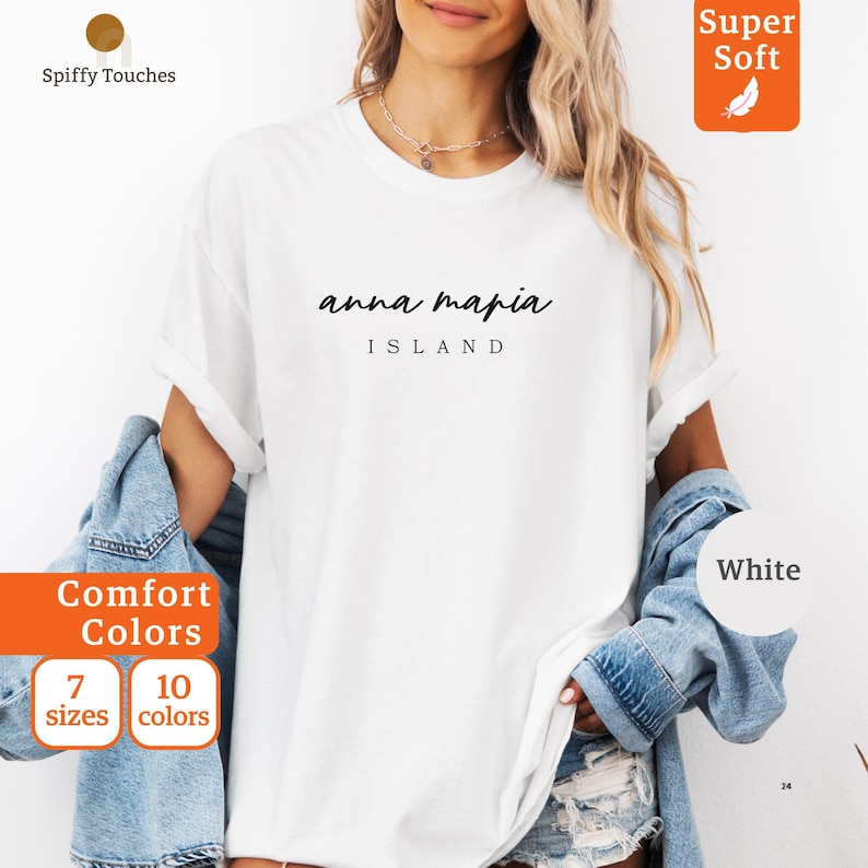 Anna Maria Island T Shirt, Comfort Colors, Super Soft White Tee, 7 Sizes, 10 Colors, Casual Summer Top, Women's Graphic Shirt
