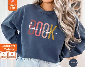 Comfort Colors Book Lover-sweater: kinderachtig cadeau