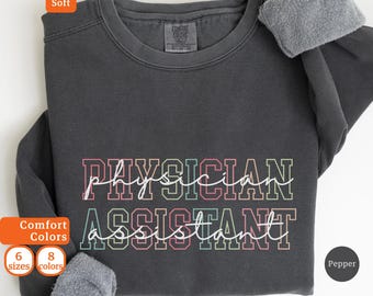 Sweatshirt voor Physician Assistant, cadeau voor PA-student, retro PA-stijl, comfortabele kleuren, hoodie voor toekomstige PA's, cadeau voor geneeskundestudenten