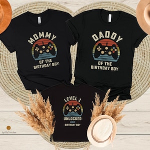 Personalized Level 1 Unlocked Gamer Birthday Shirt, Family Matching