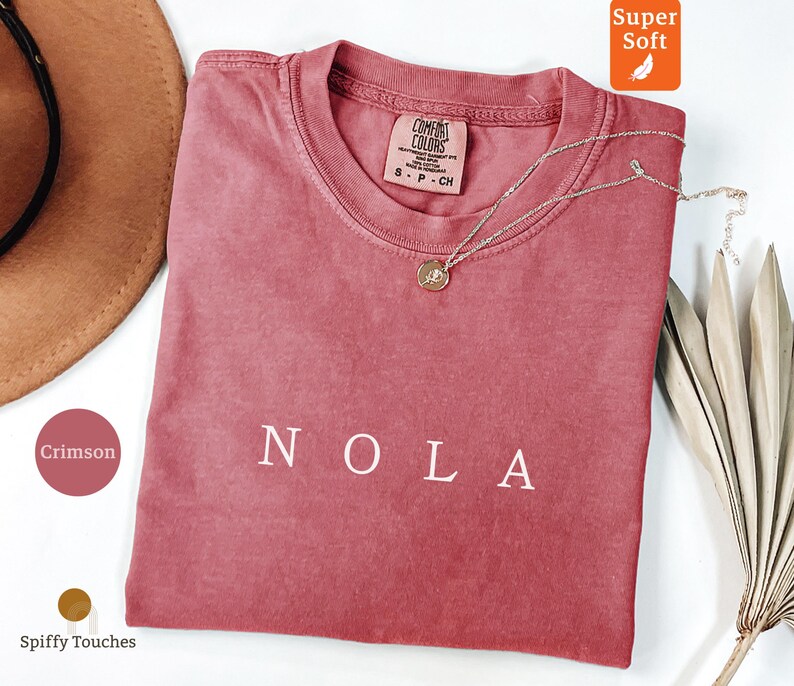 NOLA Graphic Tee, Women's Crimson T-Shirt, Super Soft Casual Top, Simple Design, Comfortable Everyday Wear, Trendy Fashion Statement