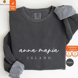 Comfort Colors Sweatshirt, Anna Maria Island, Super Soft Pullover, Unisex Crewneck, Pepper Color, 6 Sizes Available, 8 Colors