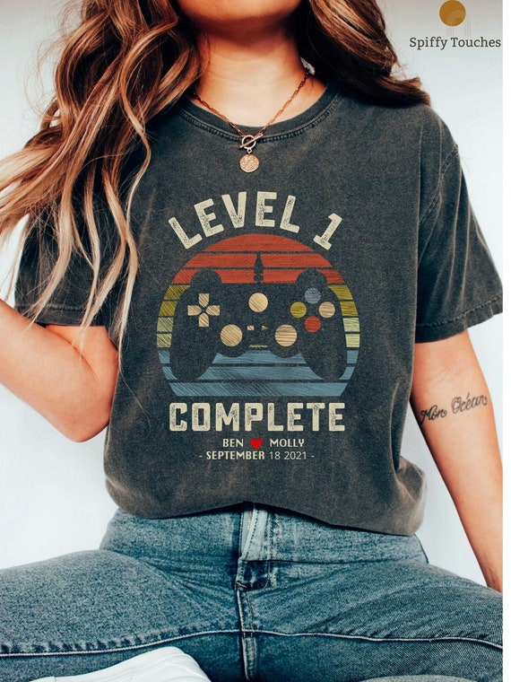 1 Anniversary Shirt Level 1 Complete 1st Wedding Anniversary 1 Anniversary Shirt Level 1 Complete 1st Wedding Anniversary