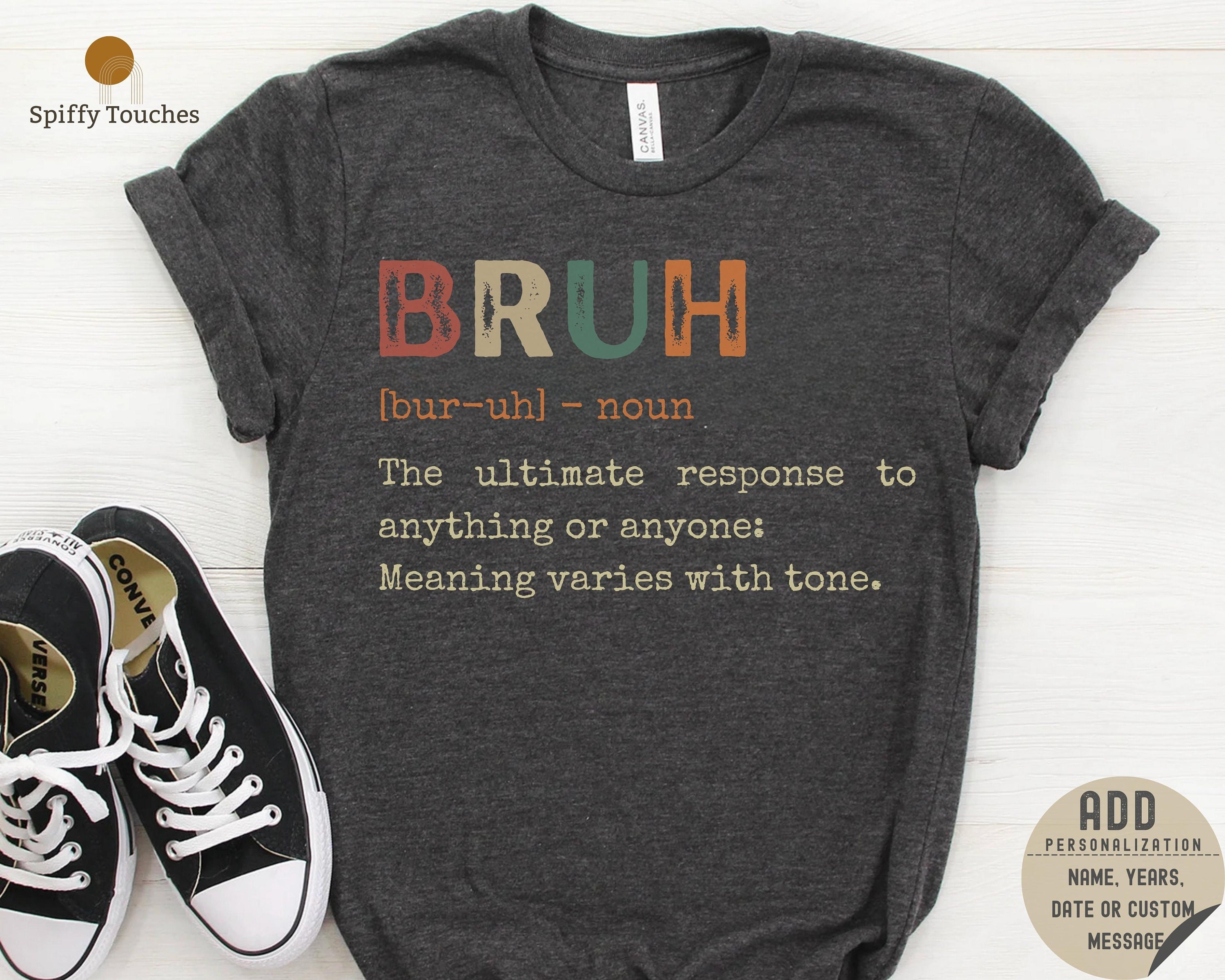 Maglietta Divertente 'Bruh' - T-Shirt Slang, Sarcastica, Per Uomo, Meme, Casual, Taglie Dalla 12M Alla 3XL